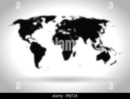 Halftone black isolated worldmap for business presentations, vector illustration Stock Vector