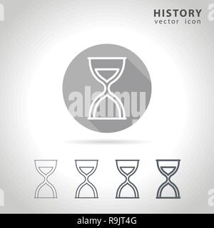 History outline icon set, collection of sand-glass outline icons, vector illustration Stock Vector