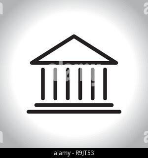 Bank icon in line style, vector illustration Stock Vector