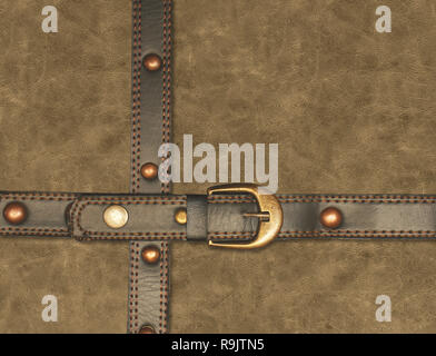 Grunge leather background. Leather texture and belt Stock Photo