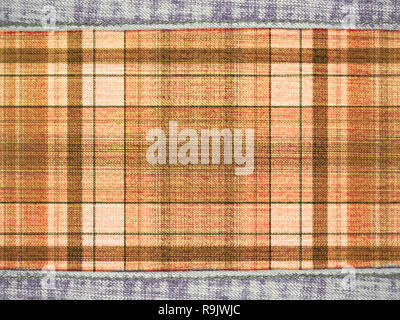 Jeans texture with checkered pattern Stock Photo