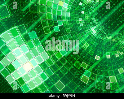 Matrix background - tunnel with digits one and zero. Abstract computer-generated image. Sci-fi, hi-coding or internet security fractal concept. For de Stock Photo