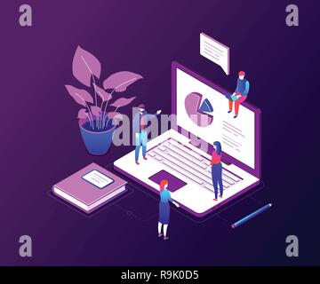 Data analysis - modern colorful isometric vector illustration Stock Vector