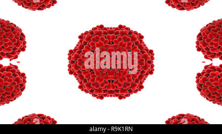 Abstract Colorful Love Heart and Passion Colors Concept Symmetric Pattern Ornamental Decorative Kaleidoscope Movement Geometric Circle and Star Shapes Stock Photo
