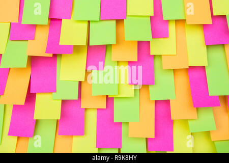 Multi colored Post note sticker, paper note, sticky notes background Stock Photo