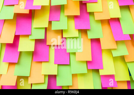 Multi colored Post note sticker, paper note, sticky notes background Stock Photo