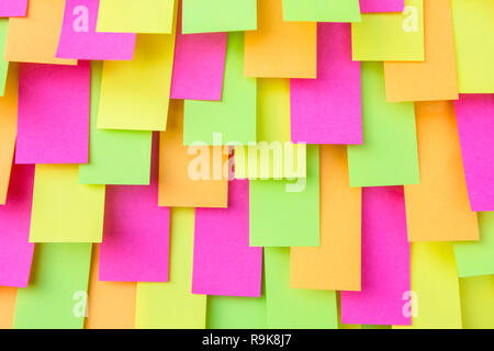 Multi colored Post note sticker, paper note, sticky notes background Stock Photo