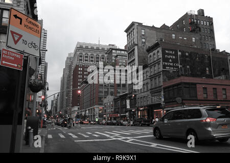 NEW YORK, USA - August 31, 2018: New York City Manhattan street at Midtown at sunny day Stock Photo