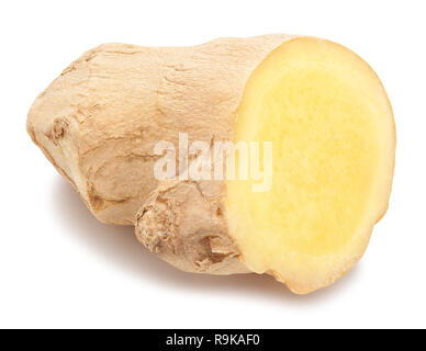 sliced ginger path isolated Stock Photo
