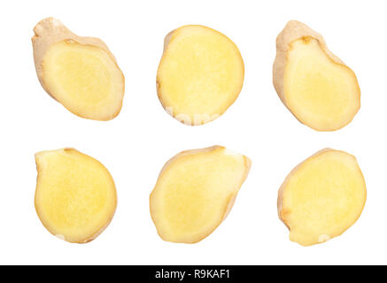 sliced ginger path isolated Stock Photo