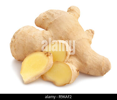 sliced ginger path isolated Stock Photo