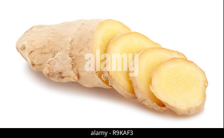 sliced ginger path isolated Stock Photo
