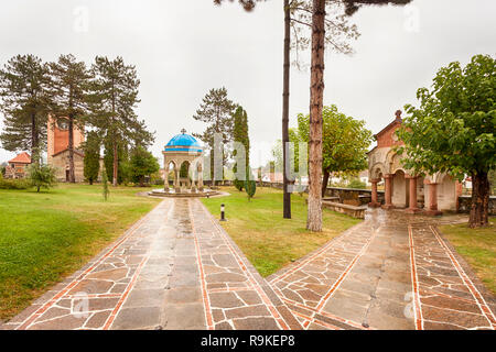 Famous Orthodox Monastery Zica, Kraljevo - Church of the Holy Dormition, 13th century Byzantine Romanesque monastery Stock Photo