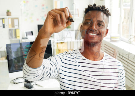 Working with codes Stock Photo