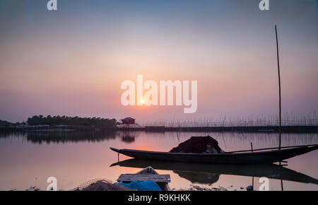 Beautiful Day and River Sunset Stock Photo