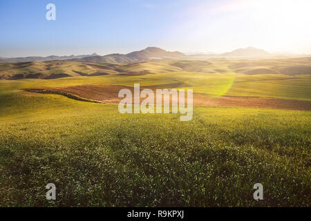 Beautiful Landscape in Iran with Sun Stock Photo