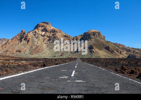 Road in Tenerife National Park. Canary Islands, Spain
