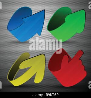 Set of Arrow Icons for Web and Design Template - Clip-Art in Editable Vector Format Stock Vector