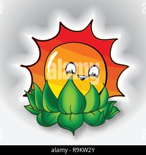 Smiling Sun Design - Colorful Modern Style Concept Background, Creative Design - Illustration Template in Editable Vector Format Stock Vector