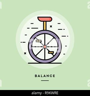 Balance, flat design thin line banner. Vector illustration. Stock Vector