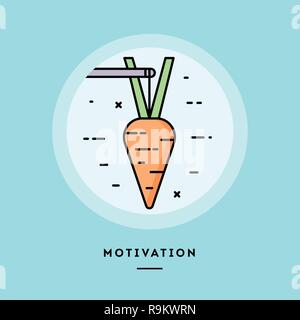 Motivation, flat design thin line banner. Vector illustration. Stock Vector