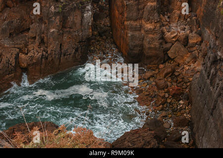 view of the hells mouth ( boca do inferno) in Cascais, Portugal Stock Photo