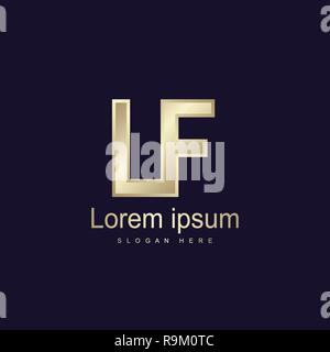 Initial Letter LF Logo Template Vector Design Stock Vector