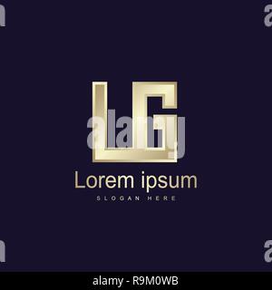 Initial Letter LG Logo Template Vector Design Stock Vector