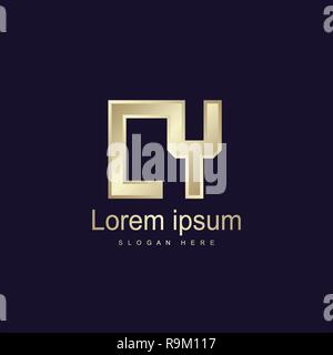 Initial Letter LY Logo Template Vector Design Stock Vector