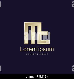 Initial Letter MF Logo Template Vector Design Stock Vector