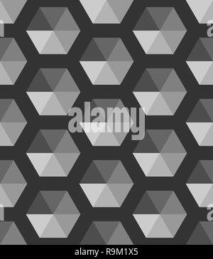 Abstract Black and white geometric vector wallpaper. Cube pattern background Stock Vector