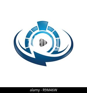 Abstract triangle logo, creative Media play logo, vector logo concept illustration,Media logo sign, Play logo , Player logo, Movie player logo, Multim Stock Vector