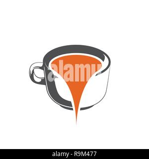 water spilled from coffee cups vector illustration logo template Stock Vector