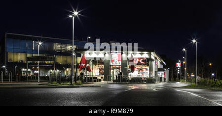 SWINDON, UK - DECEMBER 22, 2018: KFC Drive thru in Swindon Wiltshire at night Stock Photo