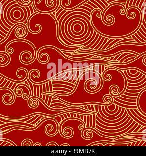 Chinese Style Festive Red And Gold Clouds Pattern Lines Shading Background, Chinese  Style, Simple Style, Red Background Image And Wallpaper for Free Download