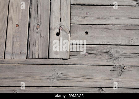 Wooden surface from old boards with nails Stock Photo