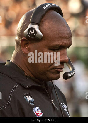 Oakland, California, USA. 1st Jan, 2012. Raider head coach Hue Jackson on Sunday, January 1, 2012, at Oakland-Alameda County Coliseum in Oakland, California. The Chargers defeated the Raiders 38-26. Credit: Al Golub/ZUMA Wire/Alamy Live News Stock Photo