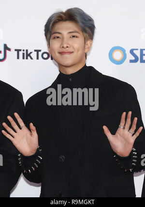 5 January 2020 - Seoul, South Korea : South Korean vocal J-Hope, member of  K-Pop boys group BTS (Bangtan Boys), attend a photo call for the 34th  Golden Disk Award at Gocheok
