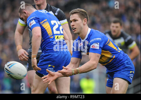 Leeds, UK. 26th Dec, 2018. Headingley Emerald Stadium, Leeds, England; Rugby League Wetherby Whaler Challenge, Leeds Rhinos vs Wakefield Trinity; Leeds Rhino's new signing Matt Purcell in action. Credit: Dean Williams/Alamy Live News Stock Photo