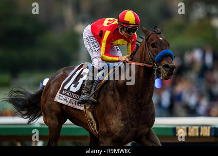 Louisville, KY, USA. 26th Dec, 2018. December 26, 2018: Mckinzie with Mike Smith dominate the Malibu Stakes at Santa Anita Park on December 26, 2018 in Arcadia, California . Evers/Eclipse Sportswire/CSM/Alamy Live News Stock Photo