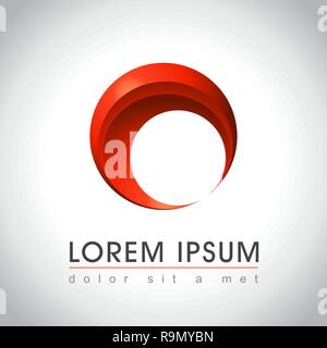 Abstract red circle logo sample, vector illustration Stock Vector