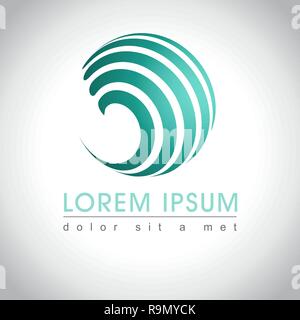 Abstract wave logo sample design, vector illustration Stock Vector