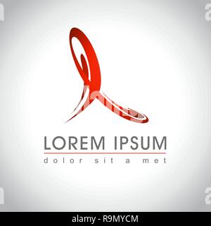 Abstract red logo sample design, vector illustration Stock Vector