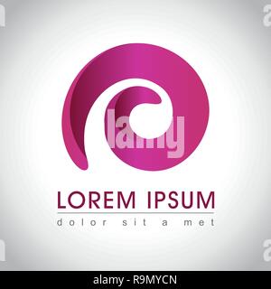 Abstract purple swirl logo sample, vector illustration Stock Vector
