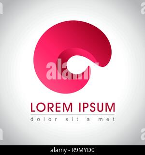 Abstract purple swirl logo sample, vector illustration Stock Vector