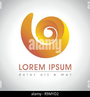 Abstract yellow swirl logo sample, vector illustration Stock Vector