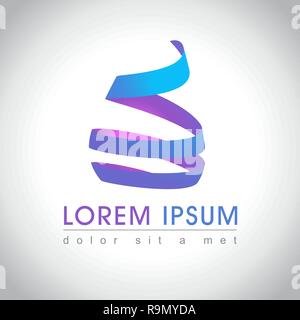 Abstract purple and blue swirl logo sample, vector illustration Stock Vector