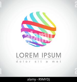 Abstract colorful round swirl logo sample, vector illustration Stock Vector
