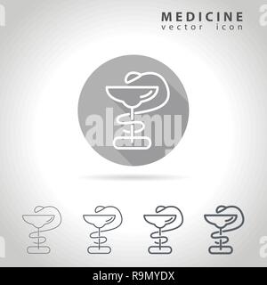 Medicine outline icon set, collection of medical snakes and cups icons, vector illustration Stock Vector