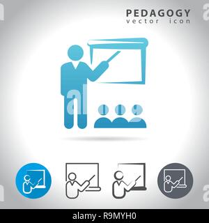 Pedagogy icon set, collection of education icons, vector illustration Stock Vector